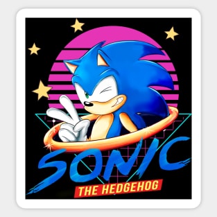 sonic with background black Sticker